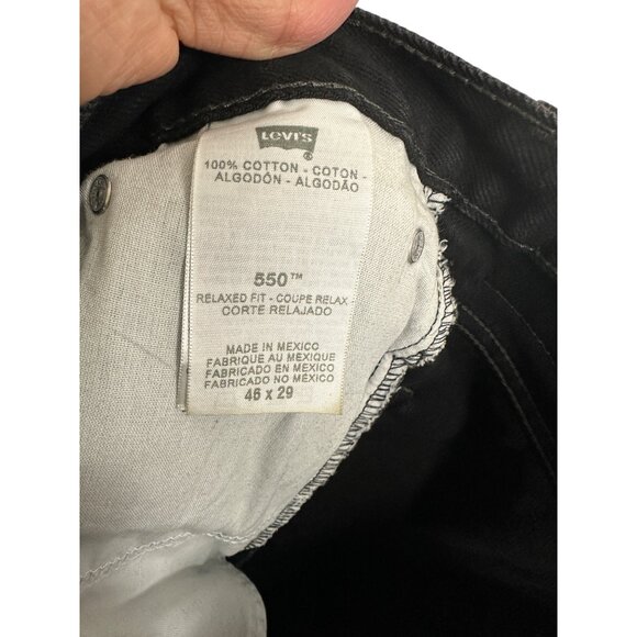 Levis Mens Relaxed Fit Black Denim Jeans Size 42 - Picture 13 of 14